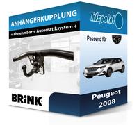 Brink Anhängerkupplung für Peugeot 2008 BJ 03/12, diagonal abnehmbar