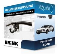 Brink Anhängerkupplung abnehmbar Kugelstange von schräg unten gesteckt - PEUGEOT 4008