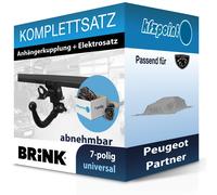 Anhängerkupplung BRINK abnehmbar für PEUGEOT Rifter Bus +E-Satz Kit