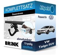 BRINK Anhängekupplung abnehmbar und TOWTEC E-Satz 13polig für VW Taigo SUV 21-
