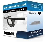 BRINK Anhängekupplung starr passend für Peugeot 206 Break SW (Kombi) 02-07 neu