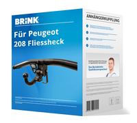 BRINK Anhängevorrichtung BMA mit abnehmbarem Kugelkopf für PEUGEOT 208 I 1.6 BlueHDi 100 HDi 1.2 VTI 82 GPL / 75 1.0 1.4 e-HDi VTi THP 110 PureTech