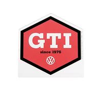 BRISA VW Collection - Volkswagen Polycarbonat Eis-Kratzer-Scheiben-Schaber-Reif-Schnee-Entferner Winter-Auto-Zubehör im GTI Design (Hexagon/Rot)