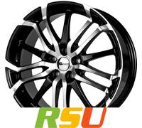 Brock B26 schwarz front-poliert 7.5x17" ET38 LK4 114.3 ML 72.6 Alufelgen 17 Zoll