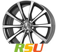 Brock B32 himalaya-grey front-poliert 9.5x19" ET30 LK5 114.3 ML 72.6 Alufelge...
