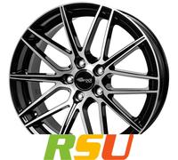 Brock B34 schwarz front-poliert 7.5x17" ET45 LK5 108 ML 72.6 Alufelgen 17 Zoll