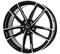 BROCK B38 Alufelgen Satz Schwarz Glanz Voll-Poliert (SGVP) 8x19 ET45 LK5 112 19