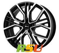Brock B41 schwarz front-poliert 8.5x19" ET35.5 LK5 112 ML 66.6 Alufelgen 19 Zoll