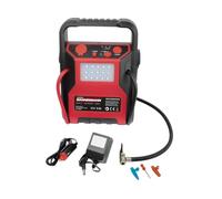 Brüder Mannesmann Jump Starter Power Station, 12 V Starthilfe, Luftkompressor, USB-Powerbank, LED-Arbeitslicht, mobil für Auto, Camping, Notfälle, inkl. 3 Ventiladapter, Netzteil, Ladekabel | M01771