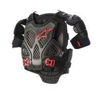 Alpinestars A-6 Brustprotektor, schwarz/rot, Größe M/L