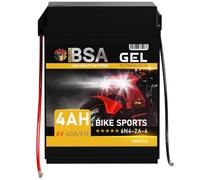 BSA 6N4-2A-4 GEL Roller Batterie 6V 4Ah 40A/EN Motorradbatterie doppelte Lebensdauer entspricht 00414 6N4-2A-7 vorgeladen auslaufsicher wartungsfrei ersetzt 4,2Ah