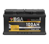 BSA AGM Batterie 100Ah 12V 900A/EN Start-Stop Batterie Autobatterie VRLA statt 95Ah 92Ah 90Ah