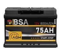 BSA AGM Batterie 12V 75Ah 800A Autobatterie Start Stop Starterbatterie VRLA 70Ah