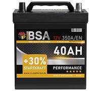 BSA ASIA Autobatterie 40Ah 12V 350A/EN ASIA Batterie Plus-Pol Rechts 30% mehr Startleistung ersetzt 35Ah 36Ah 38Ah 42Ah