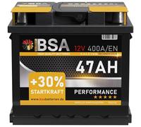 BSA Autobatterie 47Ah +30% mehr Startkraft ersetzt 44Ah 45Ah 46Ah 50Ah Batterie