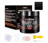 BSCPAM Leder Reparatur Set Schwarz,Flüssigleder Lederpflege für Ledercouch,Autositze,Vinyl,Leder Sofa Kratzer/Fleck,Kunstleder Reparaturset,Lederfarbe Lederfett für Zerkratzte,Riss und Verblasste
