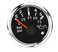 budiniao 2 Zoll LCD Öldruckanzeige für Autos, zuverlässig, wasserdicht, helle Hintergrundbeleuchtung, staubdicht, mit Alarmfunktion, wasserdichte Öldruckanzeige für Boote und Yachten