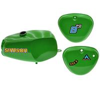 Büffeltank Set, Hoch-Tank für Simson S50 S51, Gelbgrün, innen versiegelt