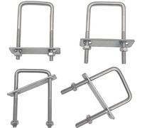 Bügelschraube Quadratische U Bolzen U-Schrauben Schellen - 4 Stück Bügelschelle Dachbox Befestigung 304 Edelstahl M6 mit Muttern Rahmengurte für Abschleppen von Autos Schiffen Reparatur