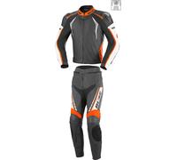 Büse Silverstone Pro 2-Teiler Damen Motorrad Lederkombi, schwarz-weiss-orange, Größe 38