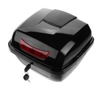 BUGUUYO Elektrische Motorrad Heckbox Schwarz Robuste Transportbox mit Großem Fassungsvermögen Wetterfeste Motorrad Helm Aufbewahrung Einfache Montage für Roller Bike Trunk