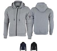 BULLDT Herren Motorrad Hoodie mit 4 CE-Protektoren 100% Aramid-Futter Schutz Kapuzenpullover - Motorradhoodie als Sommer Motorradjacke & 360° Schutzjacke - 2 Zipper-Taschen Bikerjacke Grau - 52