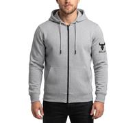BULLDT Herren Motorrad Hoodie mit 4CE Protektoren 100% Aramid-Futter Schutz Kapuzenpullover - Motorradhoodie als Sommer Motorradjacke & 360° Schutzjacke - 2 Zipper-Taschen Bikerjacke Grau - 60