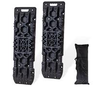 BullPower Offroad-Sandbleche Kunststoff-Anfahrhilfen Schlamm Sand Schnee Recovery Board 10T Reifenleiter Traktionsmatte Gripmatte PKW LKW SUV Geländewagen 10.000 kg mit Aufbewahrungstasche (schwarz)