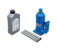 Bundle aus BGS 71036 | Hydrauliköl | mineralisch | HLP 46 | 1 l + BGS 70042 | Hydraulischer Flaschen-Wagenheber | mit Doppelkolben | 5 t