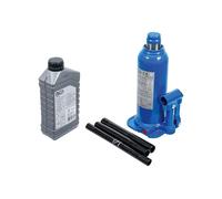Bundle aus BGS 71036 | Hydrauliköl | mineralisch | HLP 46 | 1 l + BGS 9885 | Hydraulischer Flaschen-Wagenheber | 10 t | Stempelwagenheber/Kompakt-Wagenheber, blau,schwarz