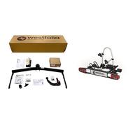 Bundle aus Westfalia Abnehmbare Anhängerkupplung für VW Touran (inkl Cross) (BJ 03/2003-09/2015) inkl. 13-pol. E-Satz + Westfalia BC 60 Fahrradträger (für 2 Fahrräder | E-Bike geeignet)