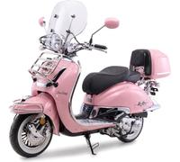 Burnout EasyCruiser 50 ccm Retro Motorroller (Rosa, 45 km/h) | 3 PS / 2,2 kW bei 7.500 U/min, 45 km/h, EFI, LED, Digitaltacho, USB, Scheibenbremse vorn, 2 Personen