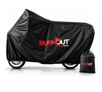 Burnout Motorroller Abdeckplane UV-& wetterbeständig 220x101x139cm Schwarz | Robuste Roller-Abdeckplane mit Hitzeschutz, UV- & Wetterschutz, Burnout Logo und kompaktem Packmaß