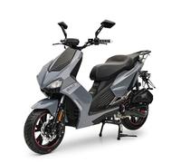 Burnout Motorroller BAD S Grau 125 ccm, 85 km/h, Euro 5, EFI, CBS, LED | 9 PS, EFI, Luftkühlung, CBS, Voll LED, Keyless Go, Alarmanlage, USB, 13 Zoll Bereifung