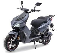 Burnout Motorroller BAD s Grau 50 ccm Mofa 25 km/h Euro 5 EFI | 2,0 kW / 2,7 PS, EFI, Luftkühlung, Voll-LED, Keyless-Go, Alarmanlage, USB, hydraulische Scheibenbremsen vorne und hinten
