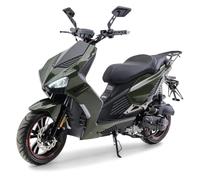 Burnout Motorroller BAD s Grün 50 ccm Mofa 25 km/h Euro 5 EFI | 2,0 kW / 2,7 PS, EFI, Luftkühlung, Voll-LED, Keyless-Go, Alarmanlage, USB, hydraulische Scheibenbremsen vorne und hinten