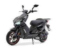 Burnout Motorroller BAD s Schwarz Glanz 50 ccm 45 km/h Euro 5 EFI | 2,2 kW / 3 PS, EFI, Luftkühlung, Voll-LED, Keyless-Go, Alarmanlage, USB, hydraulische Scheibenbremsen vorne und hinten