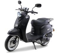 Burnout Motorroller MiniMe 50 ccm 2,7 PS, 25 km/h Retro Mofa Matt-Schwarz | 2,7 PS / 2,0 kW bei 7.000 U/min, 25 km/h, EFI, LED, Digitaltacho, USB, Scheibenbremse vorn, ab 15 Jahren