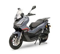 Burnout Motorroller QS125 ADV Grau 125 ccm Euro 5+ ABS - 90 km/h | 8,5 kW / 11,6 PS, EFI, Wasserkühlung, 7-Zoll-TFT, Keyless Go, Start-Stop-Automatik, LED, Dual-USB, verstellbares Windschild