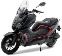 Burnout |QASVA GT-X 125 Motorroller 125 ccm, motorisiert, ADV-Design, EFI Euro 5+, Wasserkühlung, LED, 7 Zoll TFT, Keyless Go, Navi, Start-Stop, 14/13-Zoll, 13 L Tank - Dark Fire