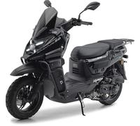 Burnout | QS50 GS Motorroller 50 ccm, motorisiert, Adventure-Design, EFI Euro 5, LED-Licht, USB, 12-Zoll, Scheibenbremsen, 6.8 L Tank, PKW-Alternative - Schwarz - 25 km/h