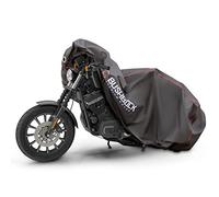 BUSHBOCK® Premium Motorrad Abdeckplane mit Ripstop Struktur - Kein Aufreißen mehr! - Outdoor/Indoor - wasserdichte Abdeckhaube - Motorradplane (XXL)