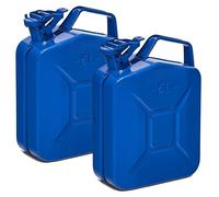 BW® Benzinkanister Metall 2x 5 Liter - Kraftstoffkanister Blau - RAL 5005 - und UN-Zulassung - 0,8mm Stahl nach DIN 7274 für Benzin Diesel E10 2-Takt - Made in Europe