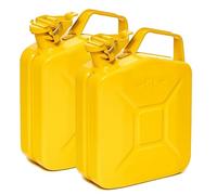 BW® Benzinkanister Metall 2x 5 Liter - Kraftstoffkanister Gelb - RAL 1018 - und UN-Zulassung - 0,8mm Stahl nach DIN 7274 für Benzin Diesel E10 2-Takt - Made in Europe