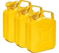 BW® Benzinkanister Metall 3x 5 Liter - Kraftstoffkanister Gelb - RAL 1018 - und UN-Zulassung - 0,8mm Stahl nach DIN 7274 für Benzin Diesel E10 2-Takt - Made in Europe