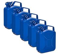 BW® Benzinkanister Metall 5x 5 Liter - Kraftstoffkanister Blau - RAL 5005 - und UN-Zulassung - 0,8mm Stahl nach DIN 7274 für Benzin Diesel E10 2-Takt - Made in Europe