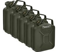 BW® Benzinkanister Metall 5x 5 Liter - Kraftstoffkanister Bronzegrün - RAL 6031-F9 - und UN-Zulassung - 0,8mm Stahl nach DIN 7274 für Benzin Diesel E10 2-Takt - Made in Europe