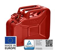 BW® Kraftstoffkanister Metall Benzinkanister 10 Liter - Rot - RAL 3000