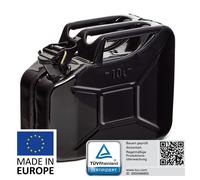 BW Kraftstoffkanister Metall Benzinkanister 10 Liter Schwarz RAL 9005 und UN-Zulassung Made in Europe