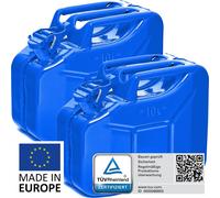 BW® Kraftstoffkanister Metall Benzinkanister 2x 10 Liter - Blau - RAL 5005